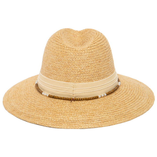 San Diego Hat Company Coco - Fedora With Wood Beaded Chain