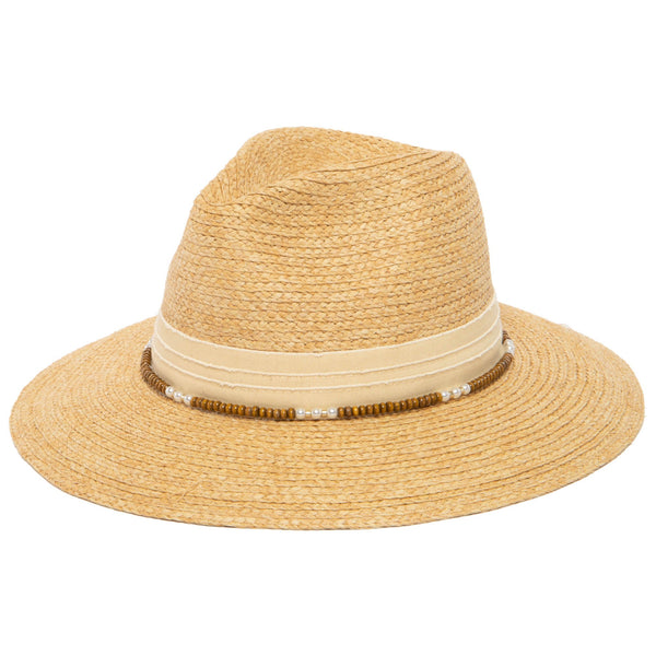 san diego hat company Coco - Fedora with Wood Beaded Chain
