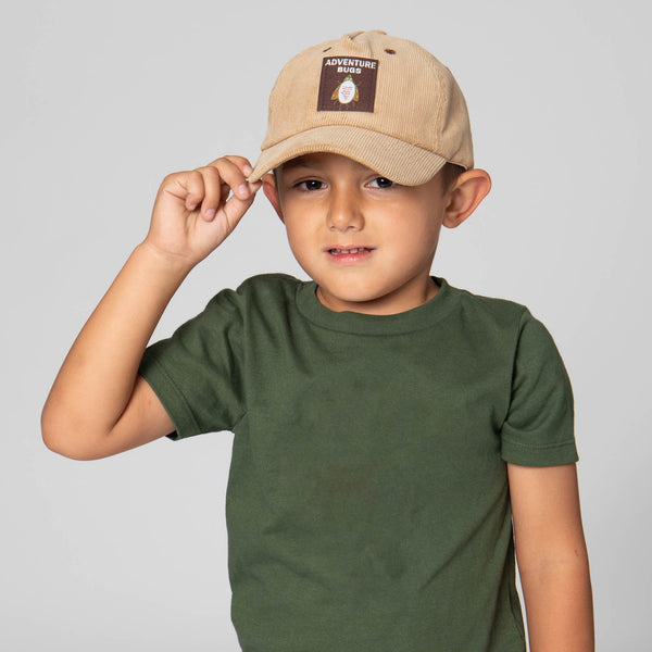San Diego Hat Company Corduroy Cap With Woven Adventure Bugs Patch
