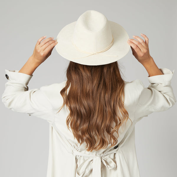 San Diego Hat Company Cut & Sew Faux Suede Floppy Fedora Wrapped Back Knot Trim Black