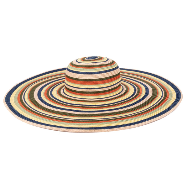 San Diego Hat Company Day Off - Multi Striped Round Crown Floppy Pink/Green