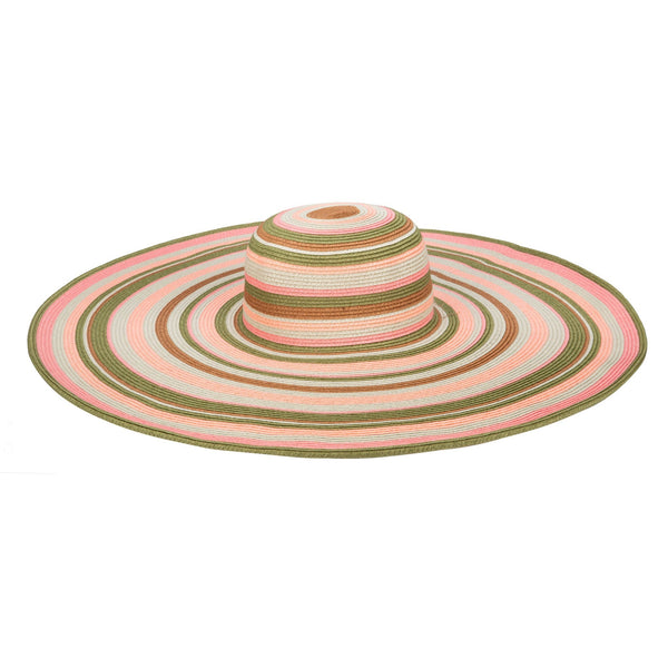 San Diego Hat Company Day Off - Multi Striped Round Crown Floppy Pink/Green
