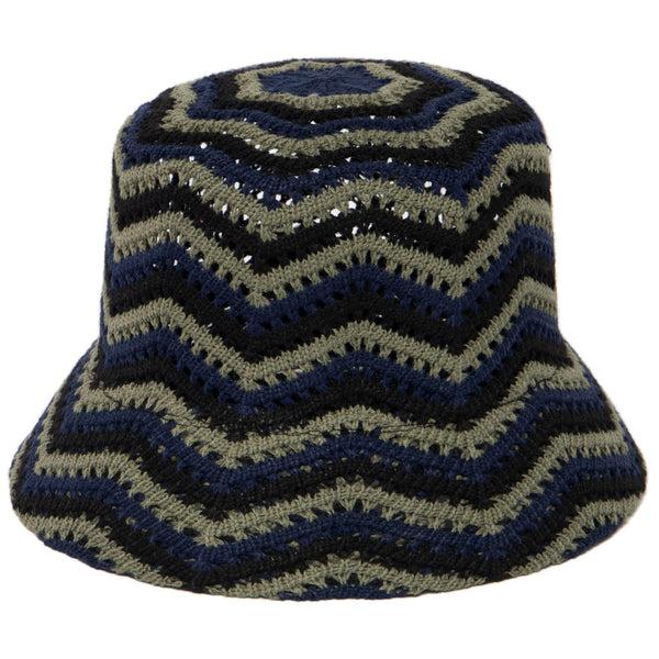 san diego hat company Dolly - Chevron Weave Bucket Hat Navy