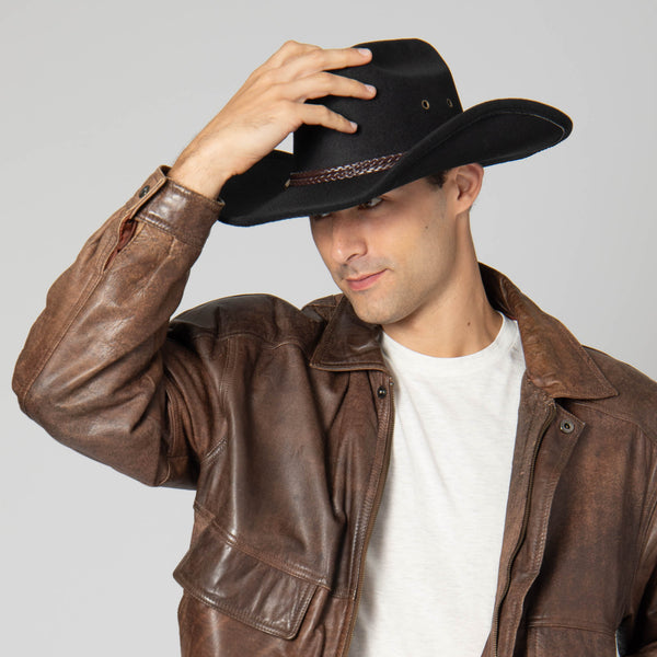 San Diego Hat Company Dwight - Cattleman's Crease Cowboy With Leather Band And Brass Gromets