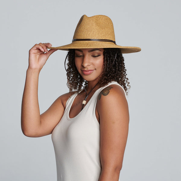 San Diego Hat Company El Campo 4" Brim Sun Hat - UPF50 Sun Protection With Chin Cord - San Diego Hat Co. Coffee