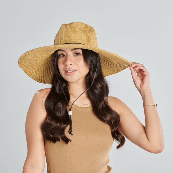 san Diego Hat Company El Campo 5" Brim Sun Hat - UPF50 Sun Protection With Chin Cord By San Diego Hat Co. Coffee