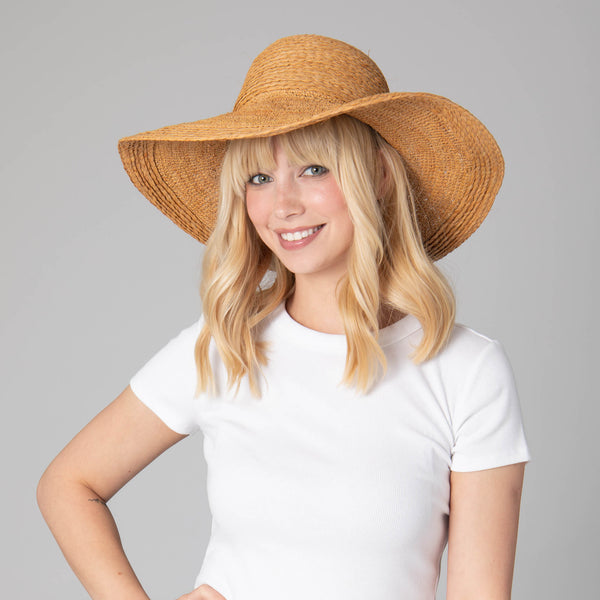 San Diego Hat Company Elegant - Raffia Braid Round Crown Sun Hat Toast