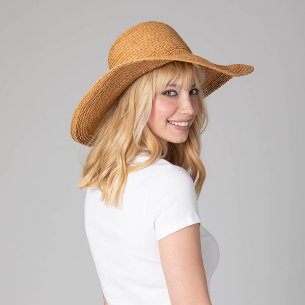 San Diego Hat Company Elegant - Raffia Braid Round Crown Sun Hat Toast