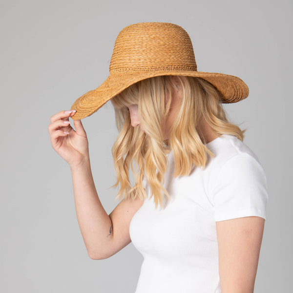 San Diego Hat Company Elegant - Raffia Braid Round Crown Sun Hat Toast