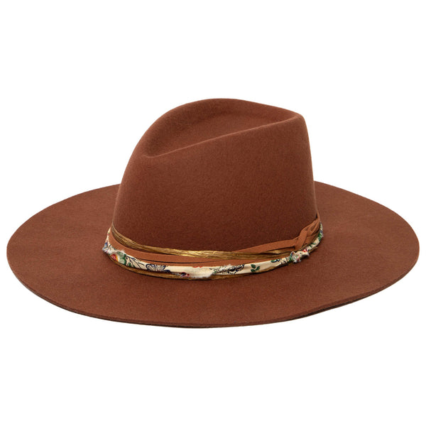 san diego hat company Farrah - Stiff Brim Fedora with Patterned Fabric Band