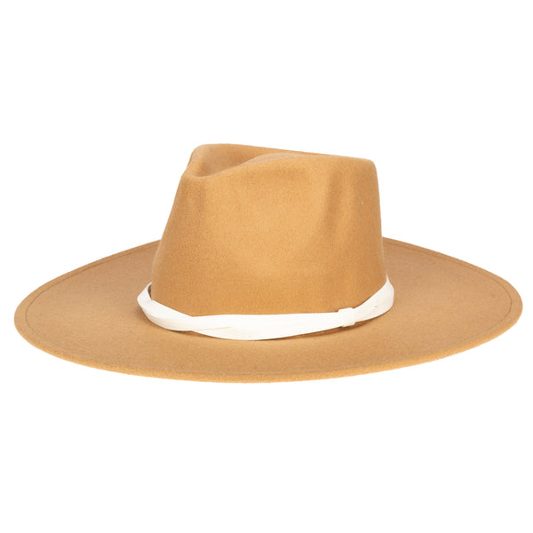 san diego hat company Faux Felt Wide Brim Fedora Camel