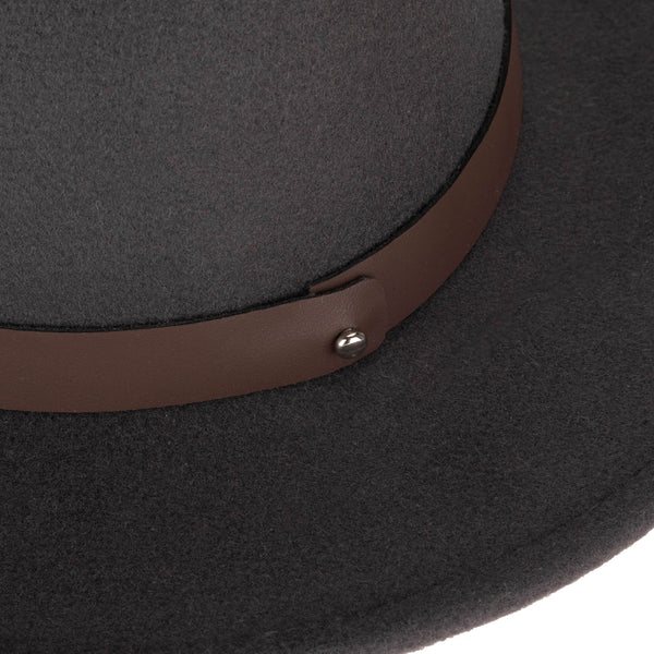 San Diego Hat Company Fedora With Faux Leather Band And Metal Snap Back Closure