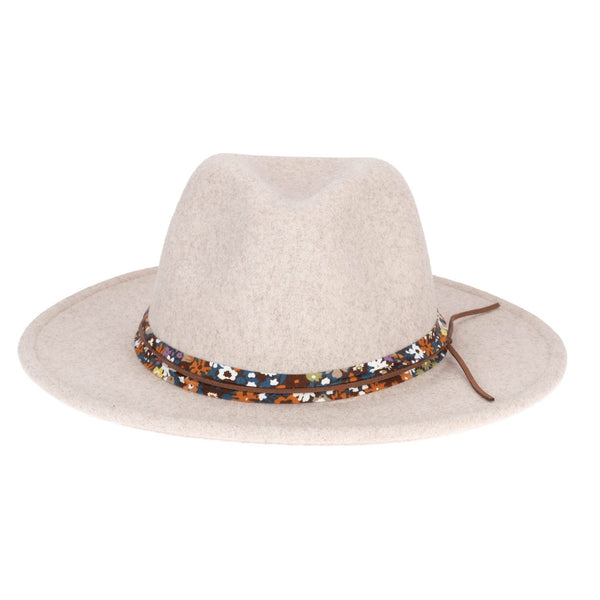 San Diego Hat Company Fedora With Floral Cotton Band
