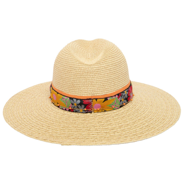 San Diego Hat Company Flora - Mixed Ultrabraid Fedora With Floral Band