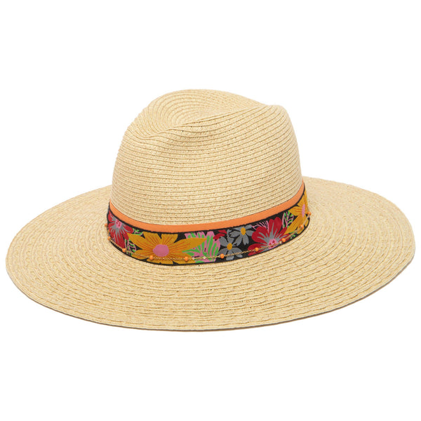 san diego hat company Flora - Mixed Ultrabraid Fedora with Floral Band