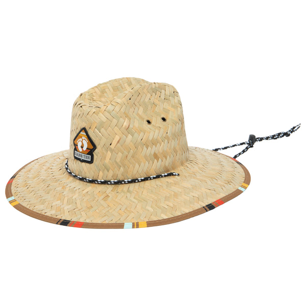 san diego hat company Good Vibrations - Lifeguard Hat with Brown Striped Under Brim by Hang Ten