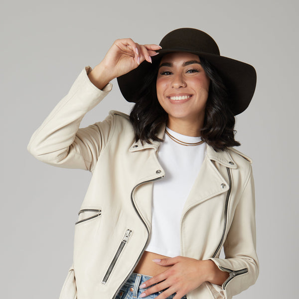 San Diego Hat Company Head West - Women's Floppy With Round Crown And Faux Suede Band Black