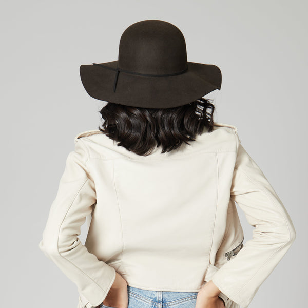 San Diego Hat Company Head West - Women's Floppy With Round Crown And Faux Suede Band Black