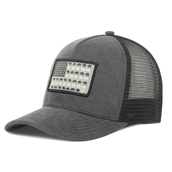 san diego hat company Heritage Line - Mens Americana Trucker Hat Black
