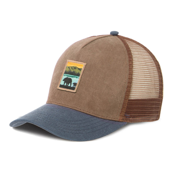 san diego hat company Heritage Line - Mens Trucker Hat with Bear Patch