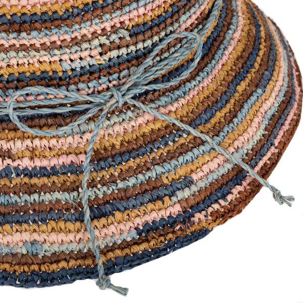 San Diego Hat Company Iris - Women's Crochet Raffia Packable Bucket Hat (RHS3109) Brown