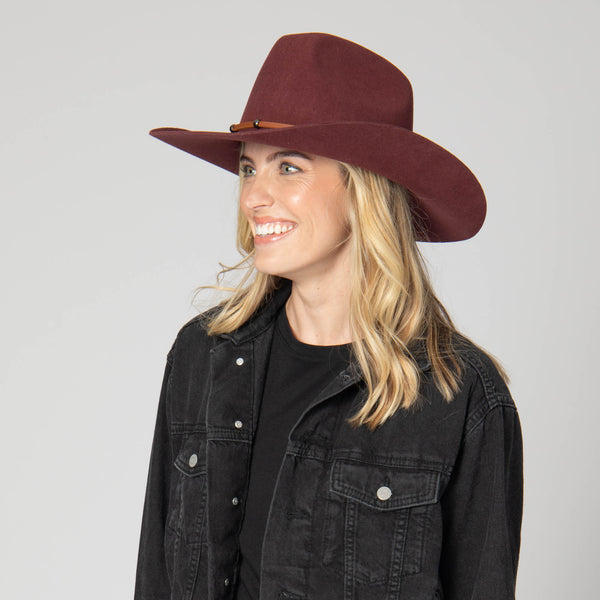 San Diego Hat Company Jean - Cattleman's Crease Cowboy With Studded Leather Cording