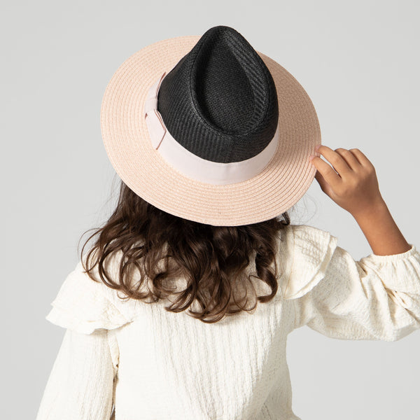 San Diego Hat Company Kid Paper Color Blocked Fedora