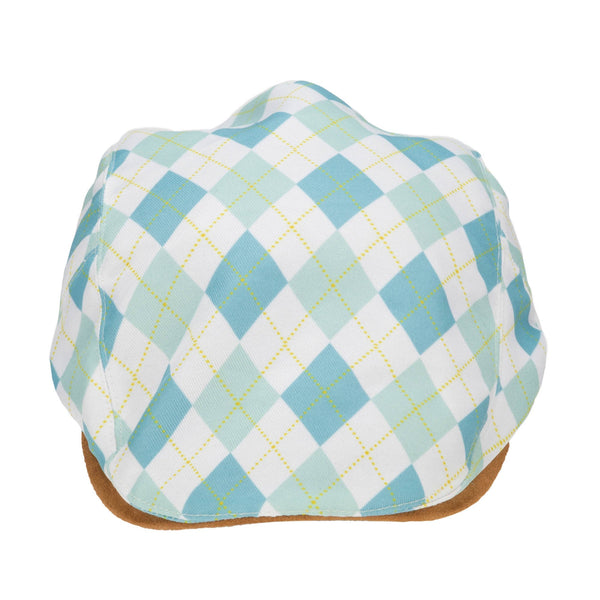 San Diego Hat Company Kids Cut And Sew Drivers Cap With Plaid Golf Print And Faux Suede Brim