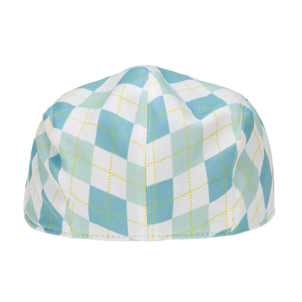 San Diego Hat Company Kids Cut And Sew Drivers Cap With Plaid Golf Print And Faux Suede Brim