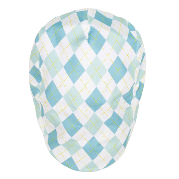 San Diego Hat Company Kids Cut And Sew Drivers Cap With Plaid Golf Print And Faux Suede Brim