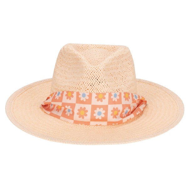San Diego Hat Company Kids Floral Paperbraid Fedora Hat