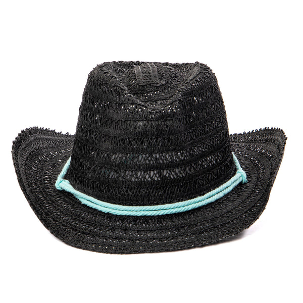 San Diego Hat Company Kids Pinch Crown Cowboy Black