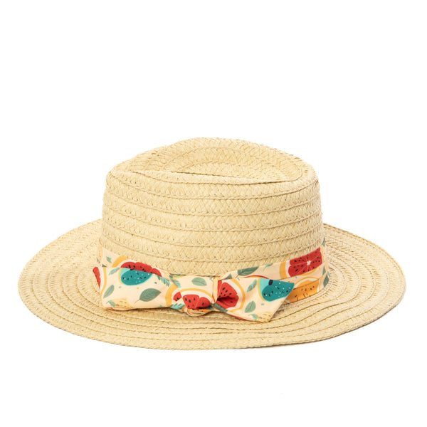 San Diego Hat Company Kids Pinch Crown Fedora With Fruit Printed Band