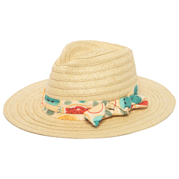 san diego hat company Kids Pinch Crown Fedora with Fruit Printed Band