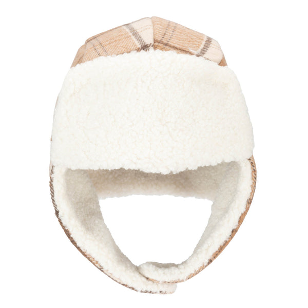 San Diego Hat Company Kids Plaid Trapper With Sherpa Brim