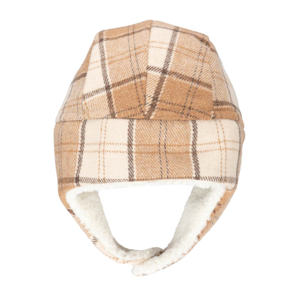 San Diego Hat Company Kids Plaid Trapper With Sherpa Brim