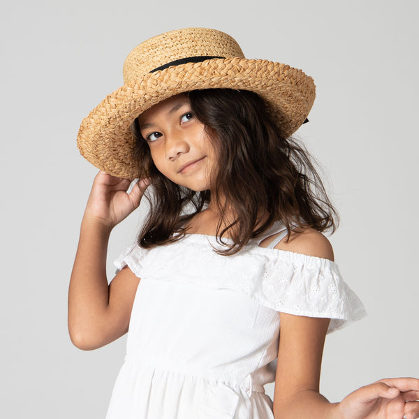 San Diego Hat Company Kids' Raffia Hat With Ribbon (RHL9)