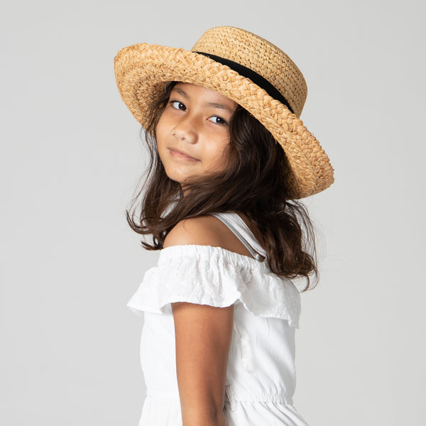 San Diego Hat Company Kids' Raffia Hat With Ribbon (RHL9)