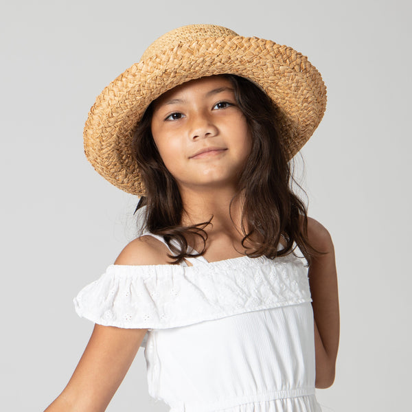San Diego Hat Company Kids' Raffia Hat With Ribbon (RHL9)