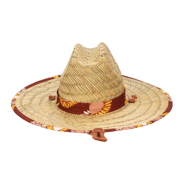 San Diego Hat Company Kids Straw Lifeguard With Sunflower Printed Underbrim