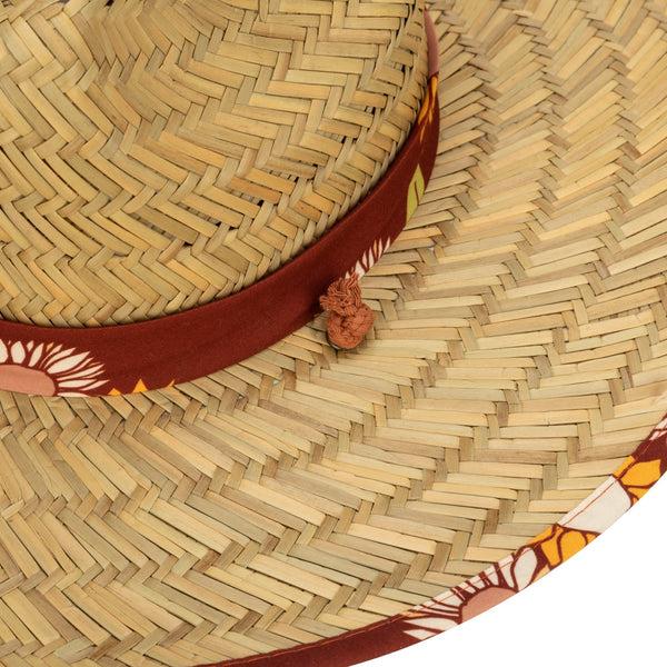 San Diego Hat Company Kids Straw Lifeguard With Sunflower Printed Underbrim