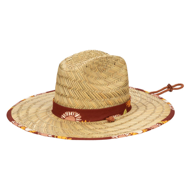san diego hat company Kids Straw Lifeguard with Sunflower Printed Underbrim