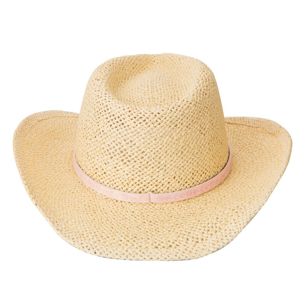 San Diego Hat Company Kids Woven Cowboy With Embossed Floral Faux Leather Trim