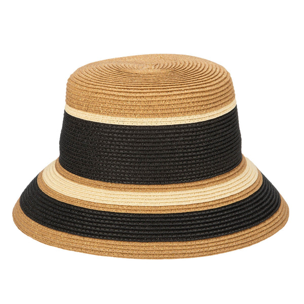 San Diego Hat Company Las Palmas Bucket - Ultrabraid Striped Bucket Hat Black Stripe