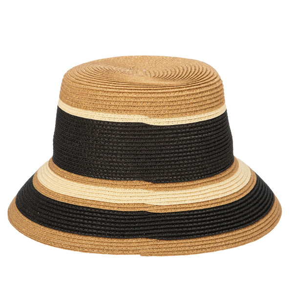 San Diego Hat Company Las Palmas Bucket - Ultrabraid Striped Bucket Hat Black Stripe