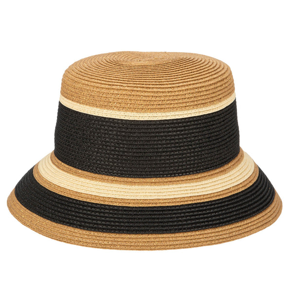 san diego hat company Las Palmas Bucket - Ultrabraid Striped Bucket Hat Black Stripe