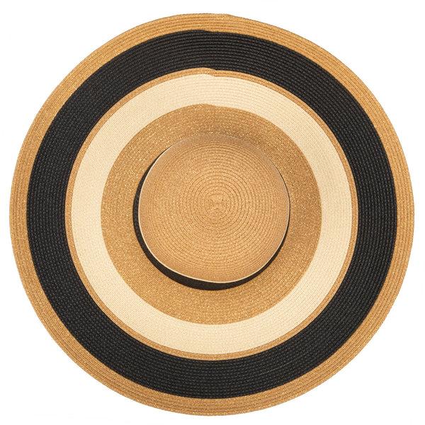 San Diego Hat Company Las Palmas Floppy - Ultrabraid Striped Floppy Hat Black Stripe