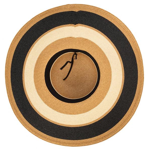San Diego Hat Company Las Palmas Floppy - Ultrabraid Striped Floppy Hat Black Stripe