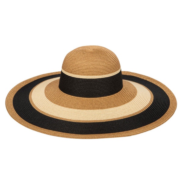 san diego hat company Las Palmas Floppy - Ultrabraid Striped Floppy Hat Black Stripe