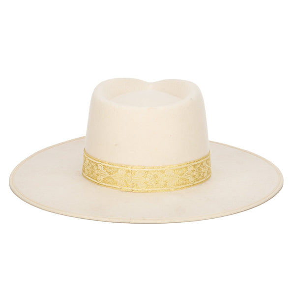 San Diego Hat Company Love At First Sight- Women's Wool Felt Fedora Gold Jacquard Band